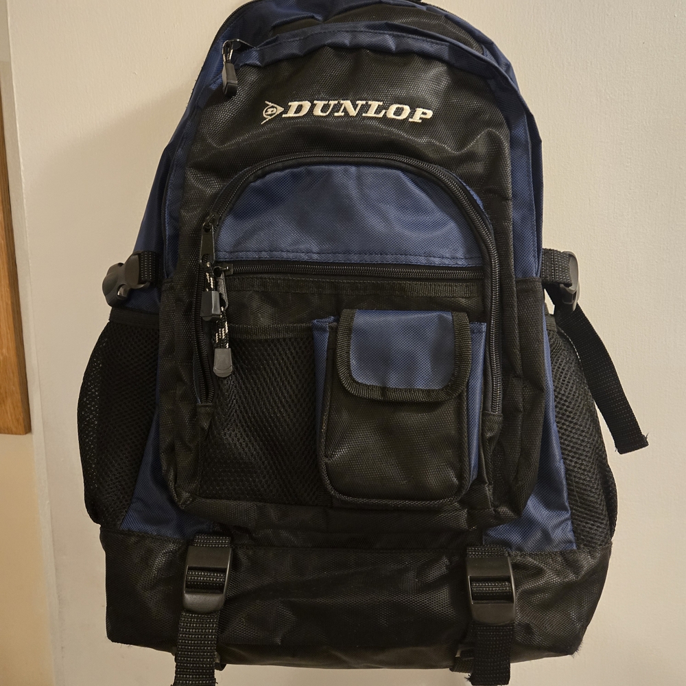 Unisex Black and Blue Backpack Dunlop